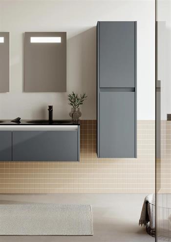 Orka Lisbon Banyo Dolabı Takımı, 132 cm, Mat Antrasit (Ledli Ayna), 5000405