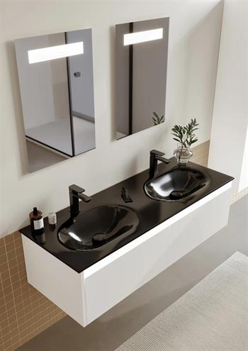 Orka Lisbon Banyo Dolabı Takımı, 132 cm, Mat Beyaz (Ledli Ayna), 5000400