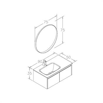 Orka Lisbon 90 cm Mat Beyaz Banyo Dolabı Takımı