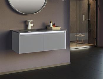 Orka Lisbon 90 cm Mat Gri Banyo Dolabı Takımı