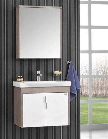 Orka Luna 65 cm Gri Banyo Dolabı Takımı
