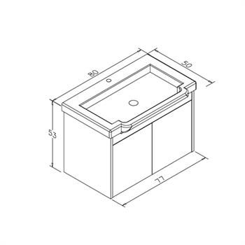 Orka Luna 80 cm Kahve Banyo Dolabı Alt Modül ve Lavabo