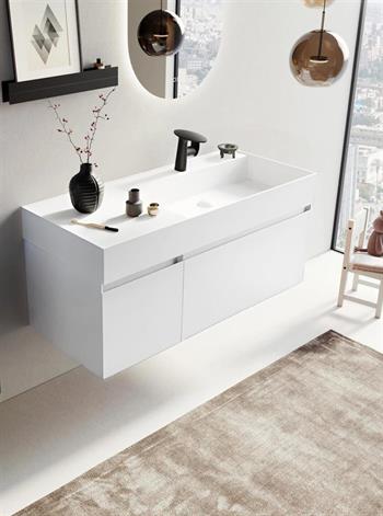 Orka Lusso 120 cm Beyaz Banyo Dolabı Alt Modül ve Lavabo