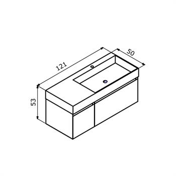 Orka Lusso 120 cm Gri Banyo Dolabı Alt Modül ve Lavabo
