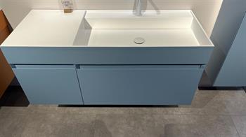 Orka Lusso 120 cm Mat Mavi Ledli Ayna Banyo Dolabı Takımı