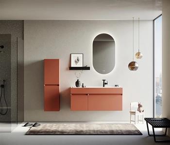 Orka Lusso 120 cm Mat Tarçın Ledli Ayna Banyo Dolabı Takımı