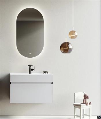 Orka Lusso 80 cm Mat Beyaz Banyo Dolabı Takımı