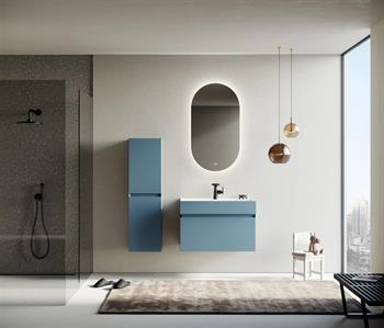 Orka Lusso 80 cm Mat Mavi Banyo Dolabı Takımı