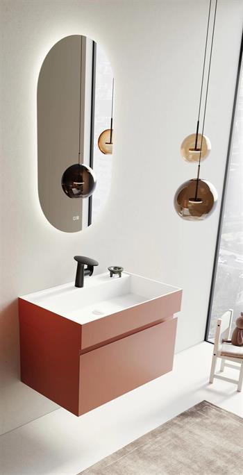 Orka Lusso 80 cm Mat Tarçın Banyo Dolabı Takımı