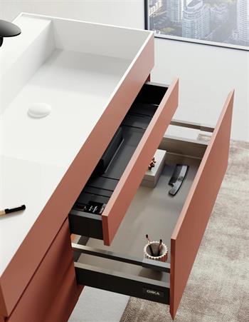 Orka Lusso 80 cm Mat Tarçın Banyo Dolabı Takımı