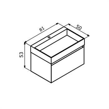 Orka Lusso 80 cm Mavi Banyo Dolabı Alt Modül ve Lavabo