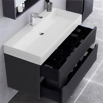 Orka Malta 100 cm Mat Antrasit Banyo Dolabı Takımı