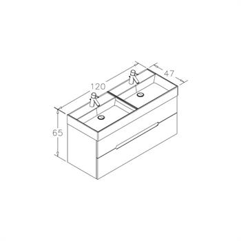 Orka Malta 120 cm Antrasit Banyo Dolabı Alt Modül ve Lavabo
