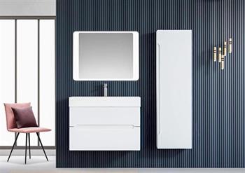 Orka Malta 80 cm Mat Beyaz Banyo Dolabı Takımı