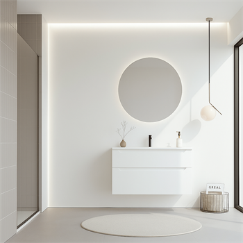 Orka Messina 100 cm Beyaz Banyo Dolabı Takımı (Ledli Ayna)