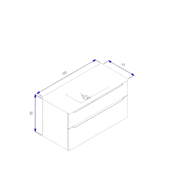 Orka Messina 100 cm Mat Antrasit Banyo Dolabı Alt Modül Ve Lavabo