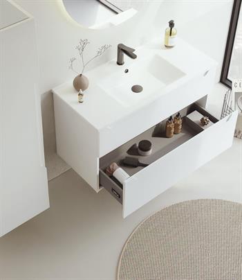 Orka Messina 100 cm Mat Beyaz Banyo Dolabı Alt Modül Ve Lavabo