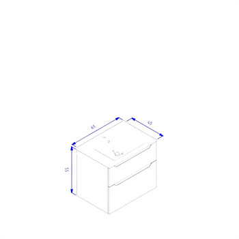 Orka Messina 65 cm Mat Antrasit Banyo Dolabı Alt Modül Ve Lavabo