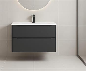 Orka Messina 65 cm Mat Antrasit Banyo Dolabı Alt Modül Ve Lavabo