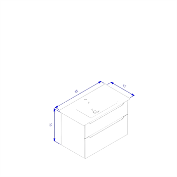 Orka Messina 85 cm Mat Antrasit Banyo Dolabı Alt Modül Ve Lavabo