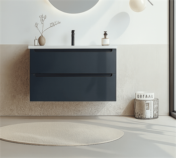 Orka Messina 85 cm Mat Antrasit Banyo Dolabı Alt Modül Ve Lavabo