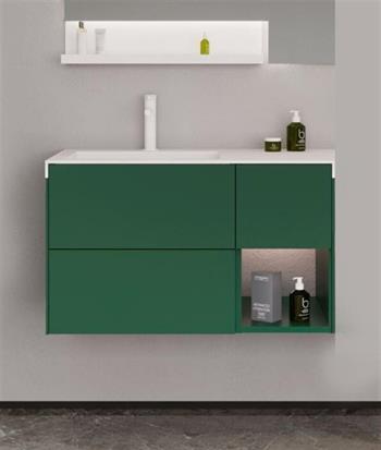 Orka Milano 100 cm Yeşil Banyo Dolabı Alt Modül ve Lavabo