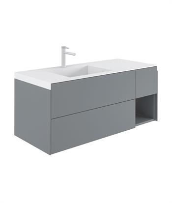 Orka Milano 120 cm Gri Banyo Dolabı Alt Modül ve Lavabo