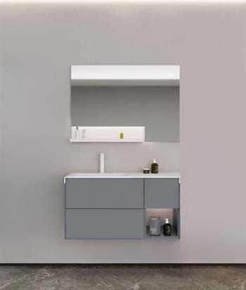 Orka Milano 120 cm Mat Gri Banyo Dolabı Takımı