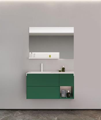 Orka Milano 120 cm Mat Yeşil Banyo Dolabı Takımı