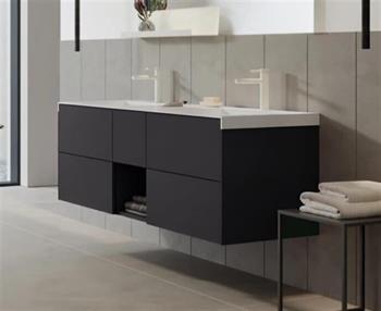 Orka Milano 140 cm Antrasit Banyo Dolabı Alt Modül ve Lavabo