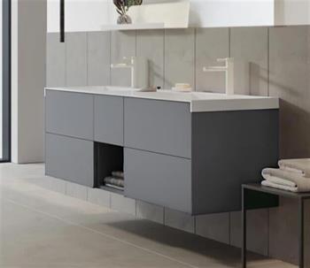 Orka Milano 140 cm Gri Banyo Dolabı Alt Modül ve Lavabo
