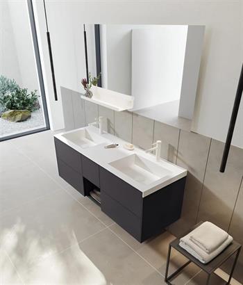 Orka Milano 140 cm Mat Antrasit Banyo Dolabı Takımı