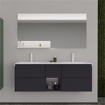 Orka Milano 140 cm Mat Antrasit Banyo Dolabı Takımı
