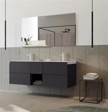 Orka Milano 140 cm Mat Antrasit Banyo Dolabı Takımı