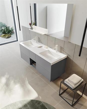 Orka Milano 140 cm Mat Gri Banyo Dolabı Takımı