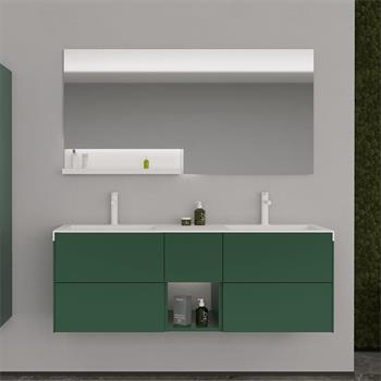 Orka Milano 140 cm Mat Yeşil Banyo Dolabı Takımı