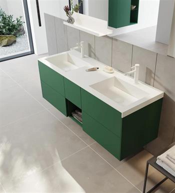 Orka Milano 140 cm Yeşil Banyo Dolabı Alt Modül ve Lavabo