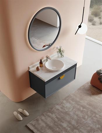 Orka Molino 102 cm Mat Antrasit Lake Banyo Dolabı Takımı