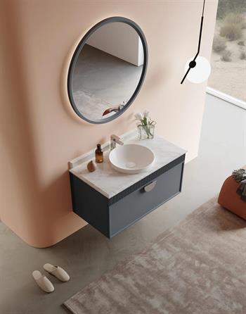 Orka Molino 102 cm Mat Antrasit Lake Banyo Dolabı Takımı