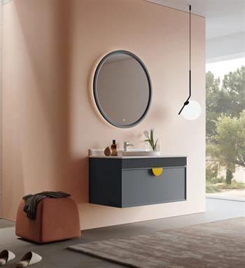 Orka Molino 102 cm Mat Antrasit Lake Banyo Dolabı Takımı