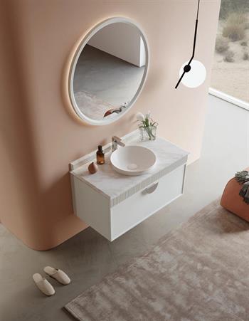 Orka Molino 102 cm Mat Kaşmir Lake Banyo Dolabı Takımı