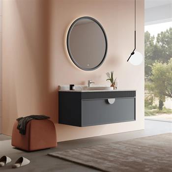 Orka Molino 122 cm Mat Antrasit Lake Banyo Dolabı Takımı