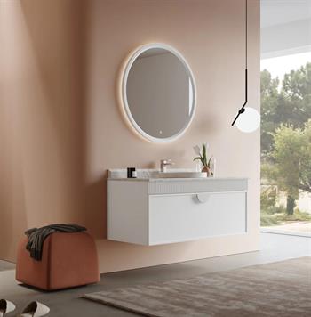 Orka Molino 122 cm Mat Beyaz Lake Banyo Dolabı Takımı