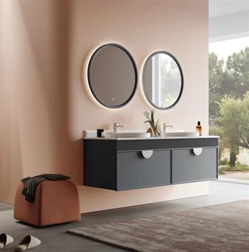Orka Molino 160 cm Mat Antrasit Lake Banyo Dolabı Takımı