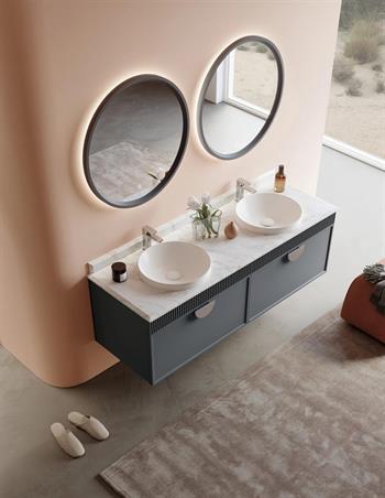 Orka Molino 160 cm Mat Antrasit Lake Banyo Dolabı Takımı