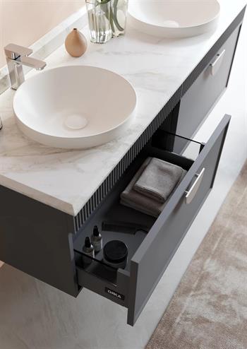 Orka Molino 160 cm Mat Antrasit Lake Banyo Dolabı Takımı