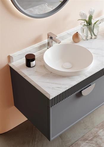 Orka Molino 160 cm Mat Antrasit Lake Banyo Dolabı Takımı