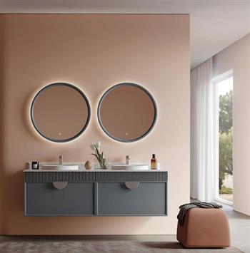 Orka Molino 160 cm Mat Antrasit Lake Banyo Dolabı Takımı