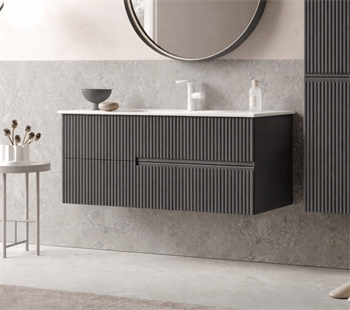 Orka Moonlight 120 cm Lake Mat Antrasit Banyo Dolabı Alt Modül ve Lavabo, 5001506