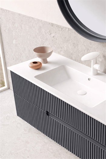 Orka Moonlight 120 cm Lake Mat Antrasit Banyo Dolabı Alt Modül ve Lavabo, 5001506